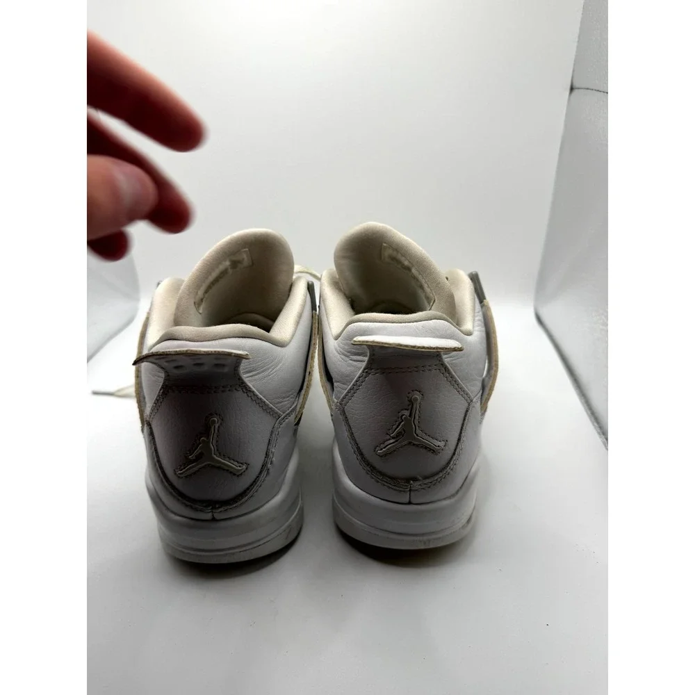 Air‎ Jordan 4 Retro 408452-100 Youth 6 Sneakers White Leather Lifestyle Shoes